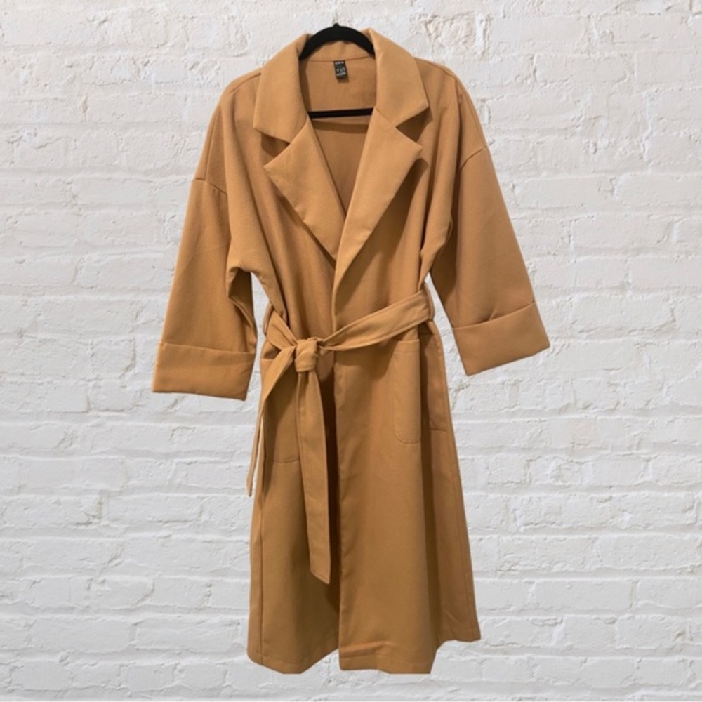 NWOT. SHEIN. Wrap coat. dual pocket overcoat. Size: SMALL.